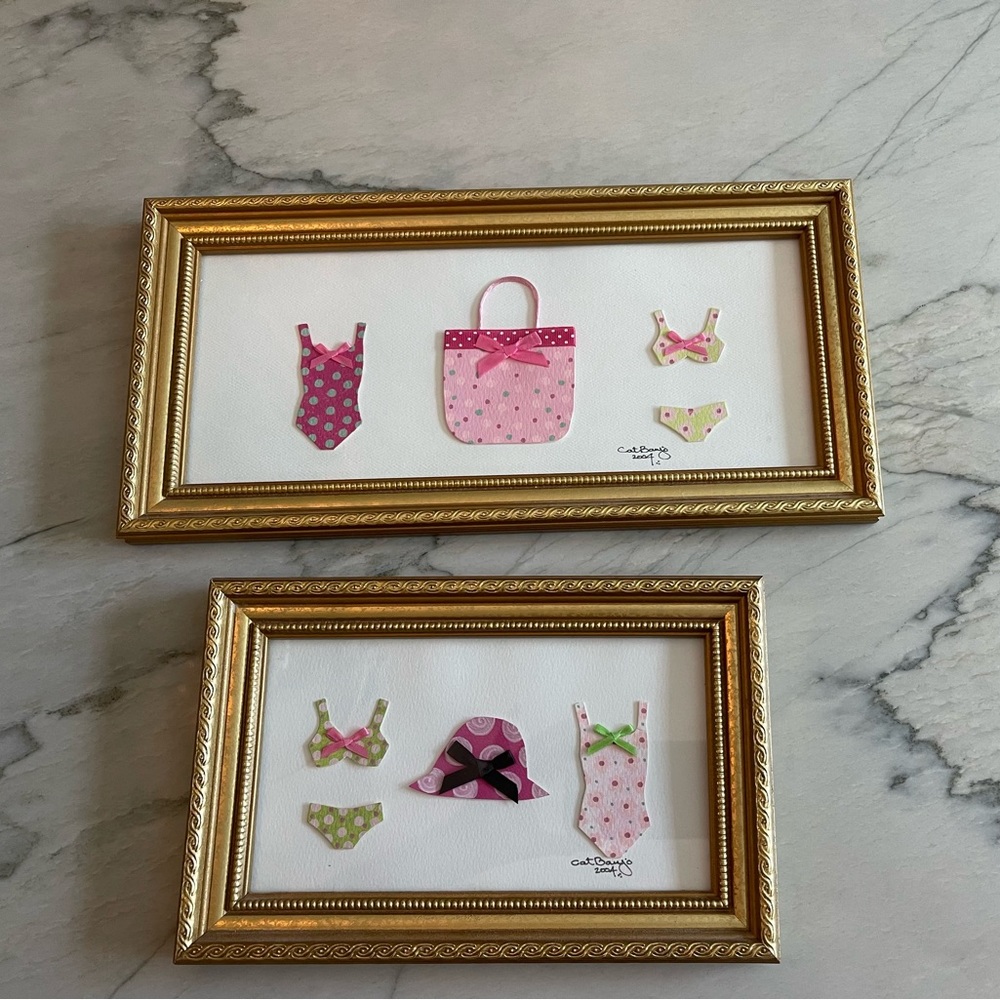 Beautiful Gold Framed Art - Set of Two